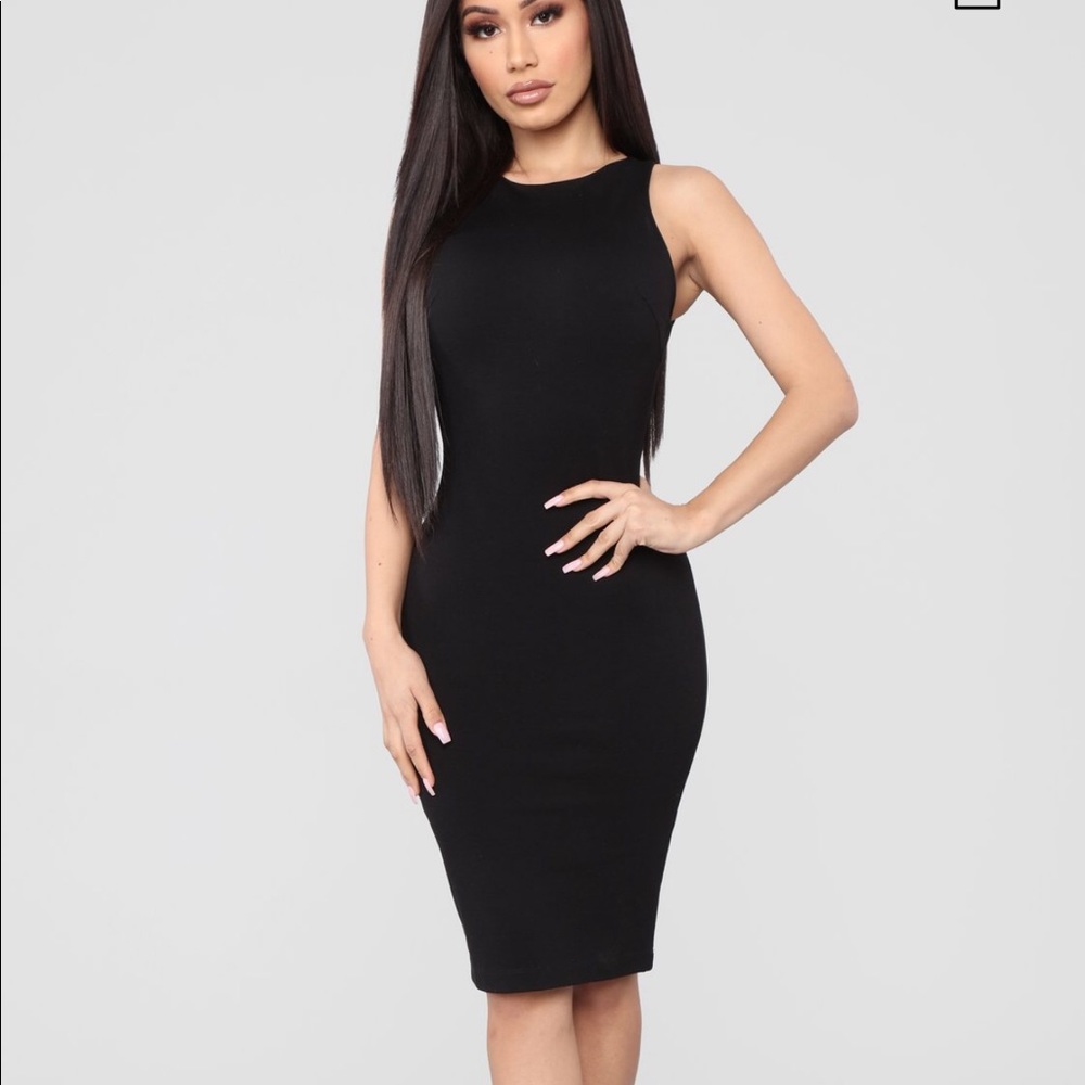 Melinda body sculpting midi dress - BLACK